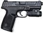 Picture of Smith & Wesson (S&W) Model S&W SD9 w/ Flashlight Strike Fired Action Semi-Auto Pistol - 9mm, 4-1/4", Black, Polymer Frame, Textured Polymer Grip, 2x10rds, White Dot Front & Fixed 2-Dot Rear Sights, Crimson Trace Rail Light