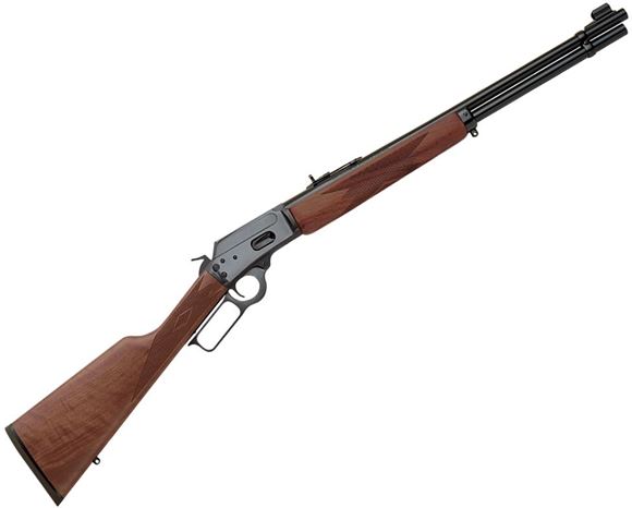 Picture of Marlin Model 1894 Lever Action Rifle - 44 Rem Mag/44 S&W Special, 20", 1:38", Blued, American Black Walnut Straight Grip Stock, 10rds, Ramp Front Sight w/Brass Bead & Wide-Scan Hood & Adjustable Semi-Buckhorn Folding Rear Sights