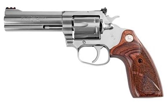 Picture of Colt King Cobra DA Revolver - 357 Mag, 4.25" Barrel, Stainless Steel, Brown Laminate Grip, Fiber Optic Front Sight, Adjustable Rear Sight, 6rds