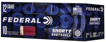 Picture of Federal Shorty Shotshell Shotgun Ammo - 12Ga, 1-3/4", 15 Pellet, 4 Buck, 10rds Box, 1200fps