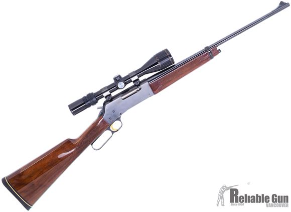 Picture of Used Browning BLR 81 Lever Action Rifle, 243 Win, 20'' Barrel, Wood Straight Grip Stock, Bausch & Lomb Elite 3000 4-12x40 Scope, 1 Magazine, Very Good Condition