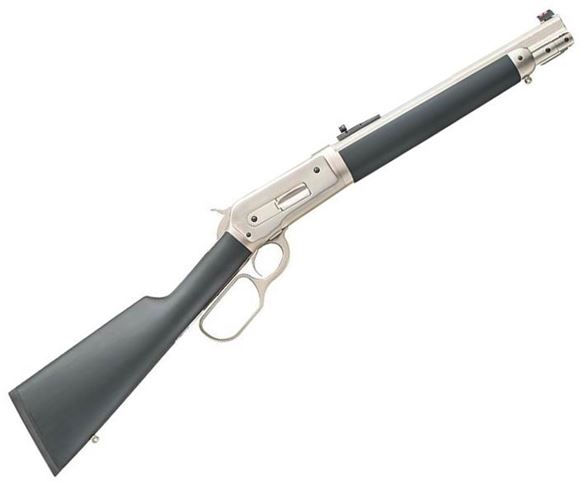 Picture of Chiappa 1886 "Ridge Runner" Takedown Lever Action Rifle - 45-70 Govt, 12", Octagon, Chrome, Black Rubber Coated Synthetic Straight Stock, 3+1 Shots, Fiber Optic Front & Skinner Aperture Rear Sights