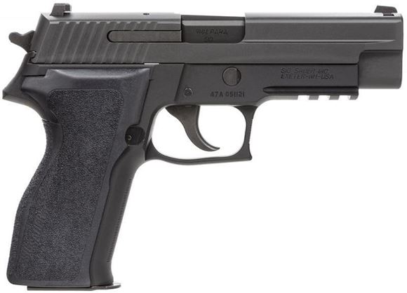 Picture of SIG SAUER P226 DA/SA Semi-Auto Pistol - 9mm, 4.4", Nitron, Black Hard Anodized, One-Piece Ergo Grip, 2x10rds, Contrast Sights, Rail