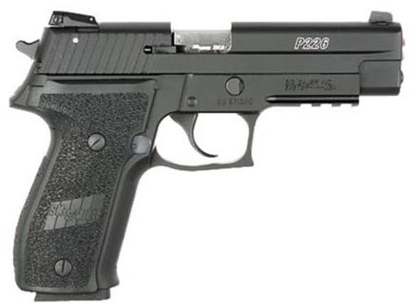 Picture of SIG SAUER P226 SAO Rimfire Semi-Auto Pistol - 22LR, 4.4", Nitron, Wood Grips, 2x10rds, White Dot Sights, Rail, Beavertail