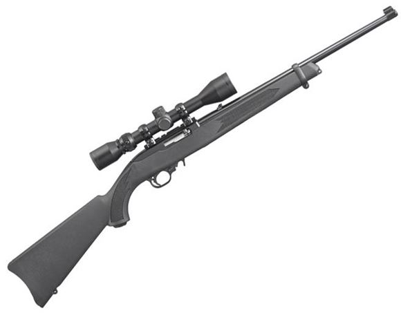 Picture of Ruger 10/22 Semi Auto Rimfire Rifle - 22 LR, 18.5", Blued, Simmons 3-9x40mm Scope, Comes w/ Ruger Hard Case