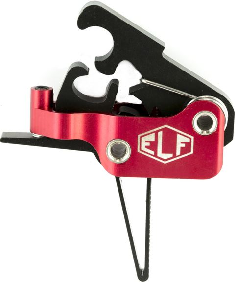 Picture of Elftmann Tactical Trigger Group, Assembly - AR-9/AR-45 Drop In Trigger, Adjustable Pull, 2-3/4 to 4lbs, Red, Flat, Sealed Roller Bearing