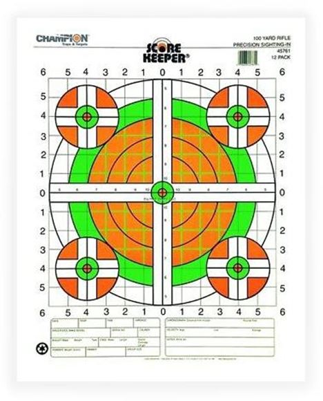 Picture of Champion Targets - Score Keeper, Green & Orange, 100 Yard Rifle, Precision Sight-in