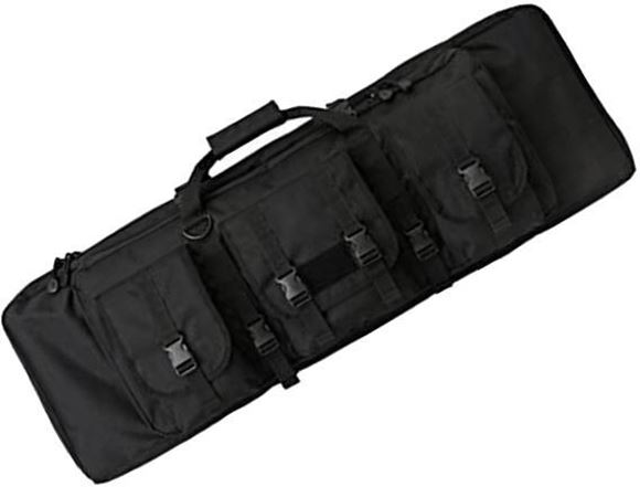 Picture of Uncle Mike's Cases & Bags - Tactical Rifle Assault Case, 2-1/2"D x 11-1/4"H x 36"L, Black, 600D Polyester, 2" Foam Padding, 3 External Pockets, Adjustable Shoulder Strap