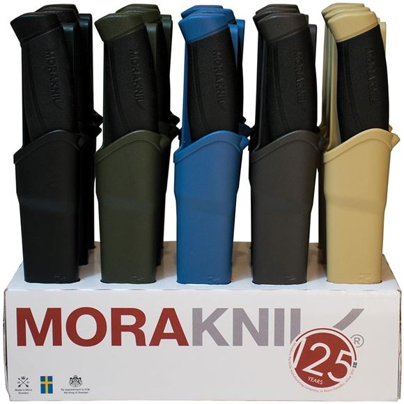 Picture of Morakniv Adventure, Hunter/Explorers Knife - Stainless Steel Blade, 104mm, Rubber Handle,  Black, OD, Blue, Brown, Tan Colors