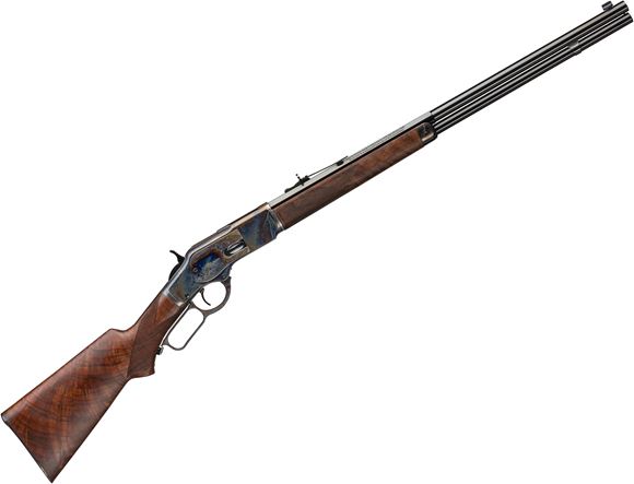 Picture of Winchester Model 1873 Deluxe Rifle Lever Action Rifle - 357 Mag/38 Special, 24", 1/2 Octagon, Polished Blued, Color Case Hardened Steel Receiver, Oil Finished Grade V/VI Walnut Stock w/Straight Grip & Classic Rifle-Style Forearm & Case Hardened Forend Ca