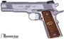 Picture of Used Kimber 1911 Stainless Raptor II Single Action Semi-Auto Pistol - 45 ACP, 5", Brush Polished Stainless, Zebra Wood Scale Pattern Kimber Logo Grips, 8rds, Fixed Tactical Wedge Tritium Night Sights, Ambi Safety, Original Box, Excellent Condition