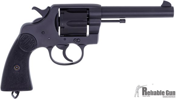Picture of Used Colt New Service Revolver, 455 ELEY, 5.5'' Barrel, 1900 Year Manufactured, Early Model w/Flat Cylinder Release, Re Finished Matte Black,  Good Condition