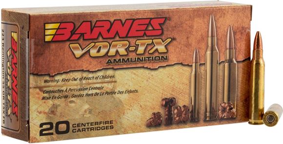 Picture of Barnes VOR-TX Premium Hunting Rifle Ammo - 5.56x45mm, 62Gr, TSX, 20rds Box