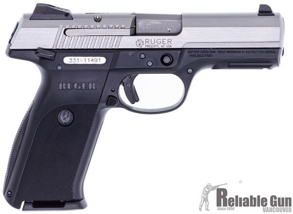 Picture of Used Ruger SR9 Semi Auto Pistol, 9mm Luger, Stainless Slide, 2x10rd, Very Good Condition