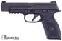 Picture of Used FNS-9L Semi Auto Striker Fire Pistol -  9mm Luger, Black Slide, Polymer Frame, Fixed 3-Dot Sight, 3 Mags & x2 40cal Mags, Picatinny Laser, x1 Backstrap, Original Box, Excellent Condition