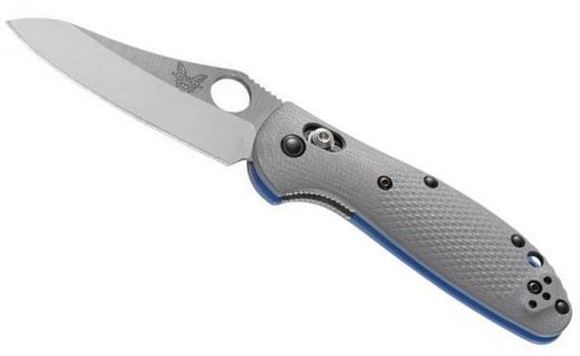 Picture of Benchmade Knife Company, Knives - Mini-Griptilian, AXIS Mechanism, 2.91" Blade, Sheepsfoot Blade Shape, G10 (Gray), Deep Carry Reversable Clip, Plain Edge, Lanyard Hole, Weight: 2.88oz. (81.65g)