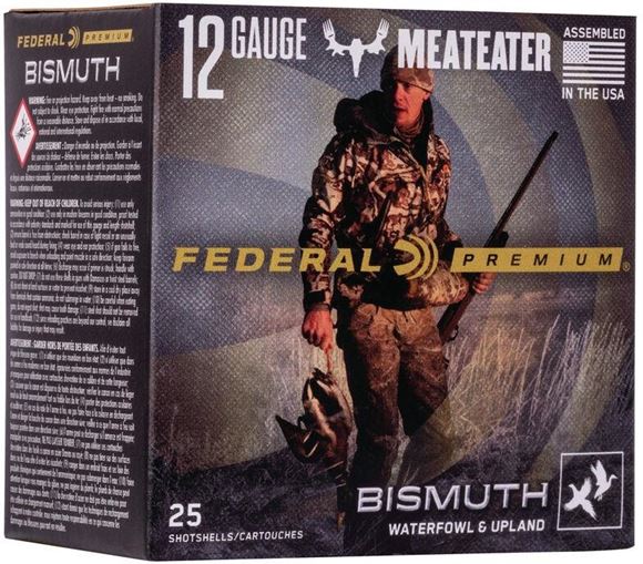 Picture of Federal Premium Meateater Signature Waterfowl/Upland Load Shotgun Ammo - 12Ga, 3", 1-3/8oz, #4, Bismuth, 1450fps, 25rds Box