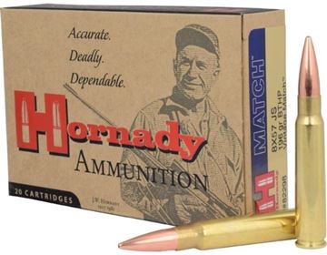 Picture of Hornady Vintage Match Rifle Ammo - 8x57mm Mauser, 196gr, BTHP, 20rds Box