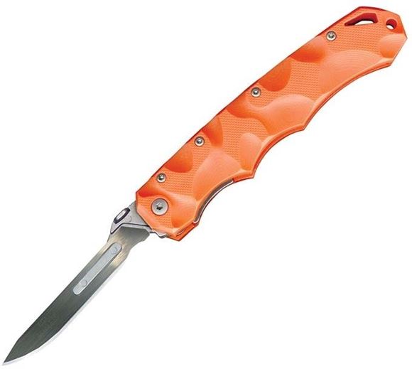 Picture of Havalon Knives, Piranta Stag Razor Knife -#60A Blades, 2-3/4", Orange Polymer Handle, Removable Holster Clip, Nylon Holster, Fits All Piranta Blades