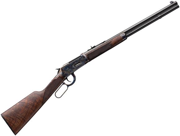 Picture of Winchester Model 94 Deluxe Short Lever Action Rifle - 38-55, 20", Gloss Blued Barrel, Color Case, Sporter Contour, Shotgun Buttplate, Grade V/VI Black Walnut Stock, Adjustable Semi-Buckhorn Rear Sights, 7rds
