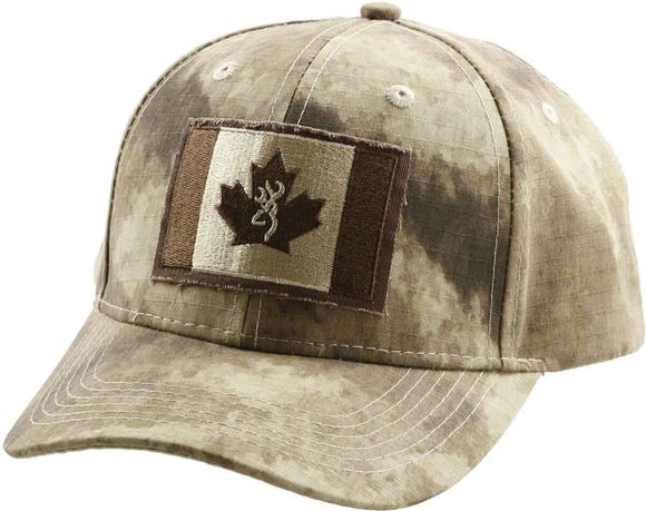 Picture of Browning Cap - Buck Mark/Canadian Flag, Cotton Polyester, ATACS AU, Adult Adjustable Fit