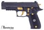 Picture of Used SIG SAUER P226 DA/SA Legion Black & Gold Edition Semi-Auto Pistol - 9mm, 4.4", Black PVD Finish SS Slide & Alloy Frame w/ Gold Accents, Custom G-10 Grips, 3x10rds, X-Ray Day/Night Sights, Rail, Original Box, Excellent Condition