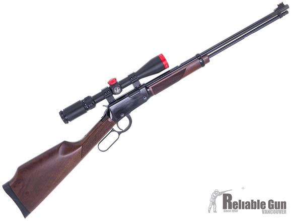 Picture of Used Henry Classic Lever Action Rifle, .17 HMR, 19" Blued Barrel, Scorpion 4-12x40mm With 17HMR Turret, Excellent/Like New Condition