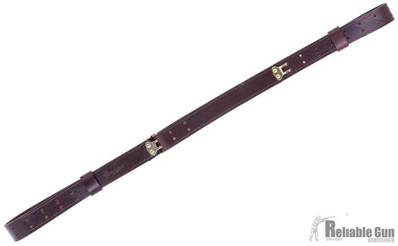 Picture of Reliable Gun, Custom Leather Rifle Sling -  1-1/4", Military Style Adjustable Sling, Genuine Leather, Dark Brown
