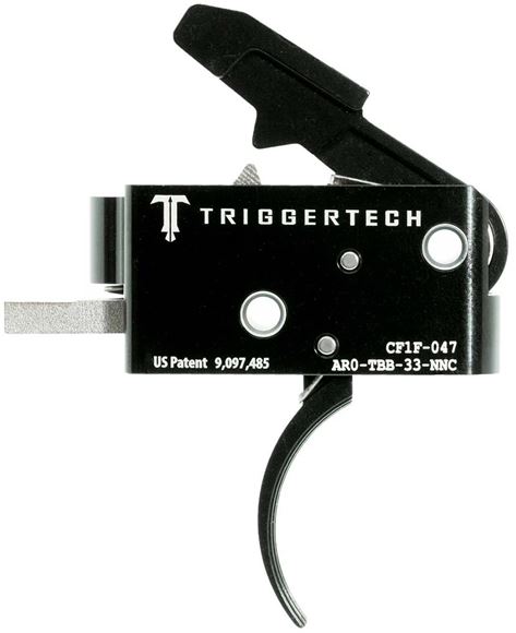Picture of Trigger Tech AR-15 Competitive Trigger Group - Competitive, Curved, Fixed at 3.5lbs, Short Two-Stage, Mil-Spec 0.154" Pins. PVD Black