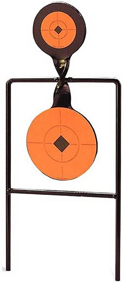 Picture of Birchwood Casey Targets, World of Targets Metal Targets - World of Targets Super Double Mag Spinner Target, Up to 44 Magnum Handguns (No Rimfires)