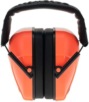 Picture of Caldwell Shooting Supplies Hearing & Eye Protection - Youth Earmuffs, 24dB NRR, Lightweight & Padded Protection, Low Profile Design, Hot Coral Color (Orange-Pink)