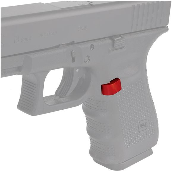 Picture of GlockStore Glock Parts - Aluminum Extended Magazine Catch, Red, 9mm/40 S&W/357 SIG, Gen 4/5