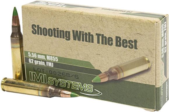 Picture of IMI (Israel Military Industries Ltd) - 5.56x45mm M855 62gr Green Tip Ammunition 30rd Pack