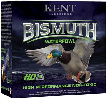 Picture of Kent Bismuth Waterfowl Non-Toxic Shotgun Ammo - 12Ga, 2-3/4", 1-1/4oz, #4, High Density 9.6, 25rds Box, 1350fps