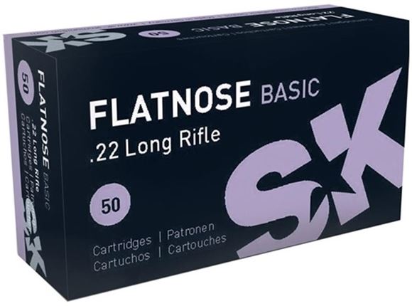 Picture of Lapua SK Flatnose Basic Rimfire Ammo - Flatnose Basic, 22 LR, 40Gr, Lead Flat Nose, 50rds Box, 1076fps