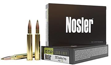 Picture of Nosler E-Tip Rifle Ammo - 280 Ackley Improved, E-Tip, 140Gr, Lead-Free, 20rds Box