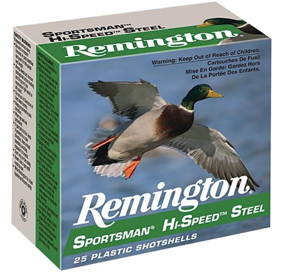 Picture of Remington Waterfowl Loads, Sportsman Hi-Speed Steel Shotgun Ammo - 10Ga, 3-1/2", MAG DE, 1-3/8oz, #2, 250rds Case, 1500fps