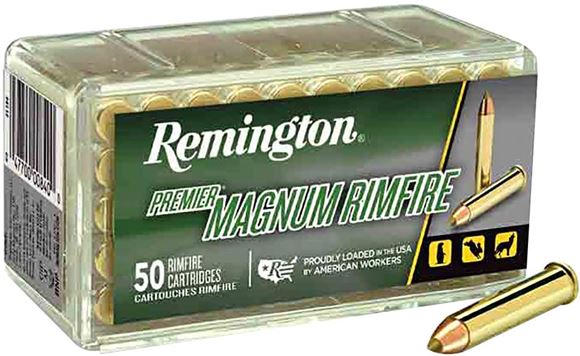 Picture of Remington Premier Magnum Rimfire Ammo - 17 HMR, 17Gr, AccuTip-V, Boat Tail, 50rds Box