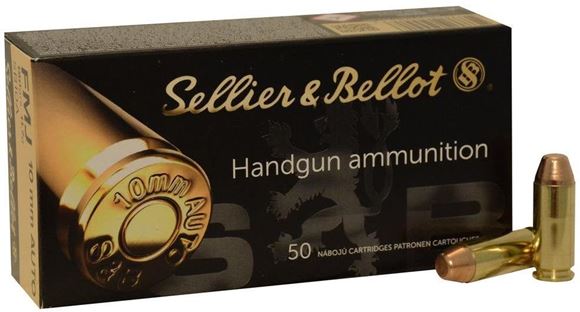 Picture of Sellier & Bellot Pistol Ammunition - 10mm Auto, 180gr, FMJ, 1000rd Case