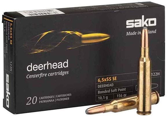 Picture of Sako Rifle Ammo - 6.5x55 SE, 156Gr, Deerhead Bonded Soft Point (122H), 20rds Box