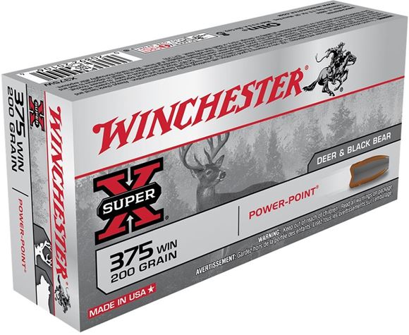 Picture of Winchester Super-X Power-Point Rifle Ammo - 375 Win, 200gr Power Point, 20rds box