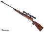 Picture of Used Steyr Mannlicher Model S Bolt Action Rifle, 7mm Rem Mag, 26'' Hammer Forged Barrel w/Sights, Double Set Trigger, Wood Stock, 1 Magazine, Redfield 3-9x40 Lo-Pro Scope, Crack on Trigger Guard, Good Condition