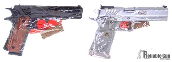 Picture of Pre-owned STI International - 1911 - 2011 100th Year Anniversary Limited Edition Collector Set, One 2011 Stainless 45 Auto Handgun, One 1911 Blued 45 Auto Handgun Set