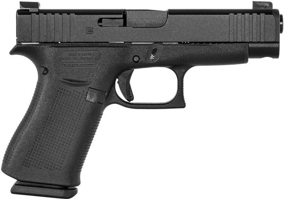 Picture of Glock 48 Gen5 AMGLO Safe Action Semi-Auto Pistol - 9mm, 4.173, Black Frame & Black Slide, 2x10rds, AmeriGlo Bold Sights, Slimline, Front Serrations, Made in USA