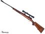 Picture of Used Custom Mauser 98 Bolt Action Rifle - 8x57, Walnut Stock, Engraving on Receiver, Leupold Bases & Rings, Fixed 4x Prominar Scope, Butter Knife Bolt Handle, Very Good Condition
