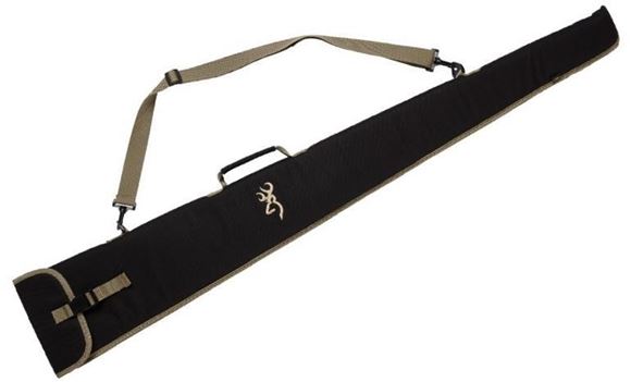 Picture of Browning Gun Cases, Flexible Gun Cases - Plainsman Slip Case, 52", Shotgun, Black w/Gold Trim, 600 Denier Polyester Canvas