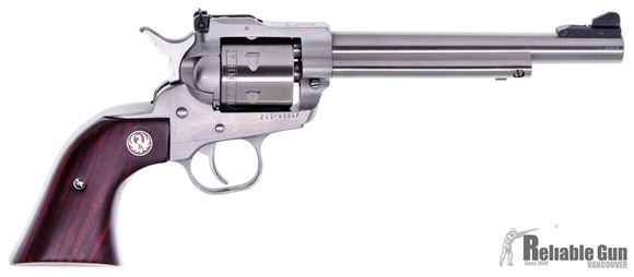 Picture of Used Ruger New Model Single-Six Rimfire Single Action Revolver, 17HMR, 6.5'' Barrel, Stainless Steel, Rosewood Grips, Excellent Condition