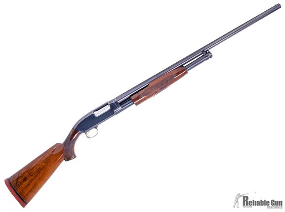 Picture of Used Winchester Model 12 Trap 16-Gauge, 2-3/4'', Pump Action Shotgun, 28'' Solid Rib Barrel, Imp Mod Choke, Checkered Walnut Stock, (Limited Run Junior Model), 13'' Length Of Pull, 1942 Production, Very Good Condition