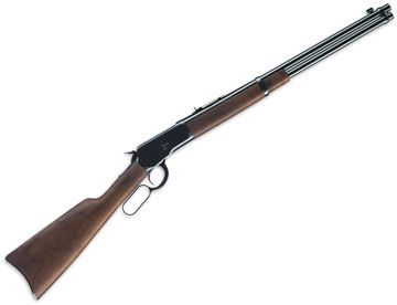 Picture of Winchester Model 1892 Lever Action Carbine - 44 Rem Mag, 20", Brushed Polish Blued Receiver, Satin Grade I Black Walnut Stock w/Barrel Band, 10rds, Marble's Front & Adjustable Semi-Buckhorn Rear Sights