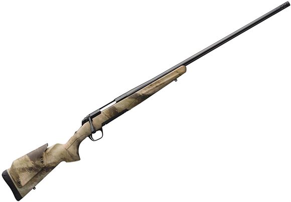 Picture of Browning X-Bolt Western Hunter Long Range Bolt Action Rifle - 300 PRC, 26", 1-7", Heavy Sporter, Matte Blued, 60 Deg. Bolt Lift, Composite A-TACS AU Stock w/ Adjustable Comb, Threaded Muzzle Brake, 3rds